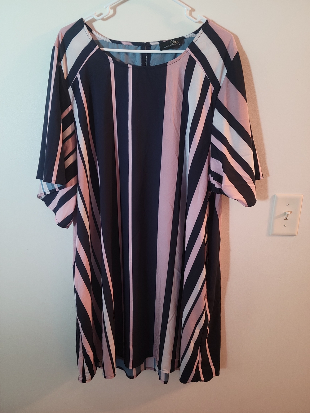 Suzanne Betro Navy, Pink and White Striped Tunic